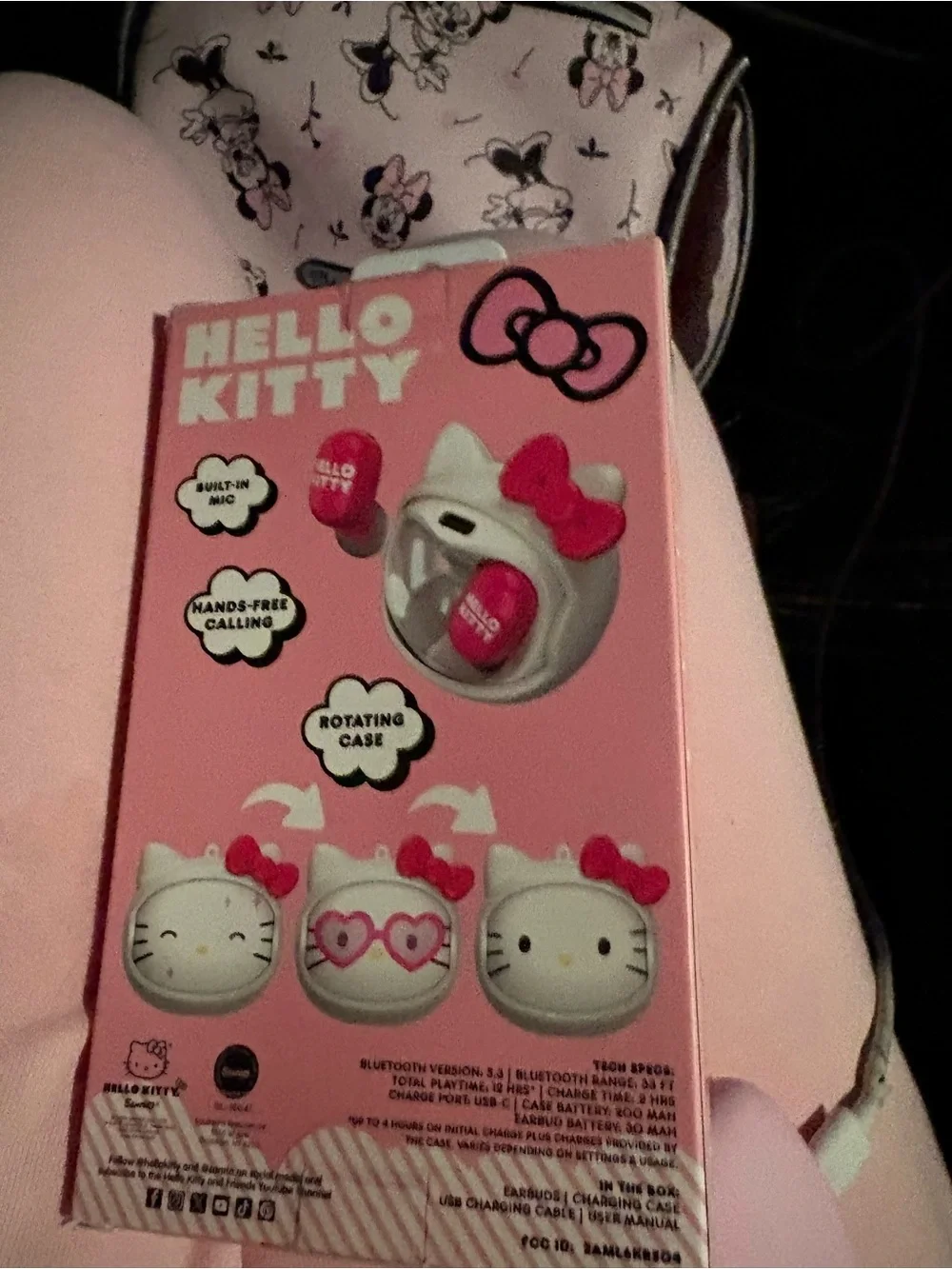 Hello Kitty Pink Wireless Earbuds with Character Charging Case